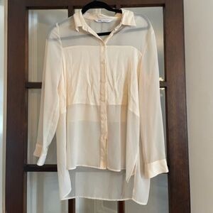 Zara Cream Sheer Blouse